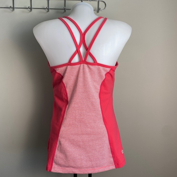 Tuff Athletics Women's Pink White Stripes Activewear Tank Top Spaghetti Straps L - Picture 4 of 11